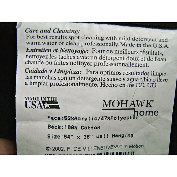 Mohawk Cafe De Paris Tapestry Wall Hanging Decor Art Size 54x38" 2002 Made USA - Picture 5 of 11